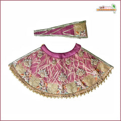 Blended Thread Lace Booti Work Onlion Pink Lehnga Patka