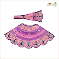 Blended Frill Net Cutdana Moti Work Baby Pink & Lavender Lehnga Patka