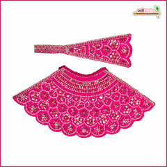 Cotton Moti Cutdana Work Magenta Lehnga Patka
