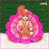 Blended Thread Cutdana Work Baby Pink & Magenta Laddu Gopal Poshak