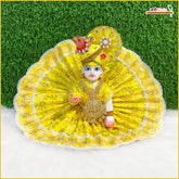 Blended Thread Sitara Lace Work Lemon Laddu Gopal Poshak