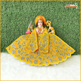 Shaneel Thread Stone Work Yellow Lehnga Patka