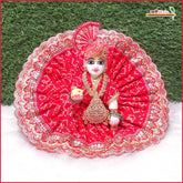 Cotton Chunri Lace Thread Sitara Work Red Poshak