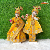 Blended Thread Sitara Work Yellow Jugal Jodi Poshak