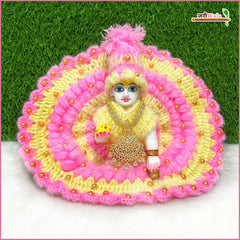 Woolen Fancy Baby Pink & Cream Poshak With Cap