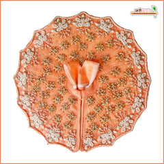 Blended Thread Heavy Moti Cutdana Work Peach Laddu Gopal Poshak