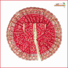 Cotton Chunri Lace Thread Sitara Work Red Poshak