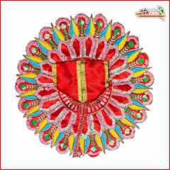 Blended Thread Sitara Work Red Laddu Gopal Poshak