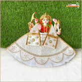 Blended Dabka Sitara Stone Cutdana Heavy Work White Lehnga Patka