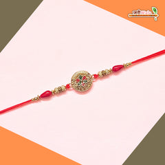 Fancy Handcrafted Metal Stone Multicolor Rakhi