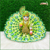 Blended Cutdana Moti Work Green Shade Laddu Gopal Poshak