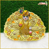 Blended Thread Jarkan Moti Work Lemon Laddu Gopal Poshak