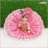 Blended Thread Sitara Lace Work Baby Pink Laddu Gopal Poshak