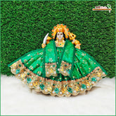 Blended Thread Lace Work Dark Green Lehenga Patka