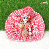 Cotton Color Print Fuchsia Pink Laddu Gopal Poshak With Pagdi