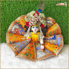 Blended Cone Thread Sitara Work Multicolor Laddu Gopal Poshak