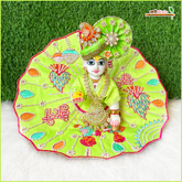 Holi Special Cotton Thread Cutdana Work Light Green Laddu Gopal Poshak