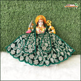 Shaneel Thread Stone Work Dark Green Lehnga Patka