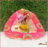 Blended Booti Moti Work Multicolor Poshak With Patka