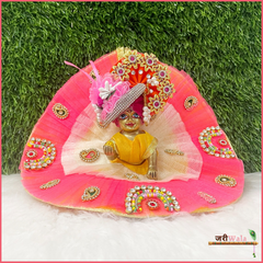 Blended Booti Moti Work Multicolor Poshak With Patka