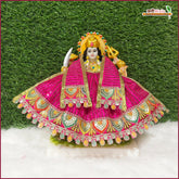 Blended Thread Sitara Work Magenta Lehnga Patka