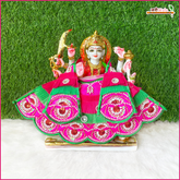 Blended Frill Net Cutdana Moti Work Magenta & Green Lehnga Patka