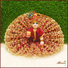 Shaneel Thread Cutdana Work Dark Brown Laddu Gopal Poshak