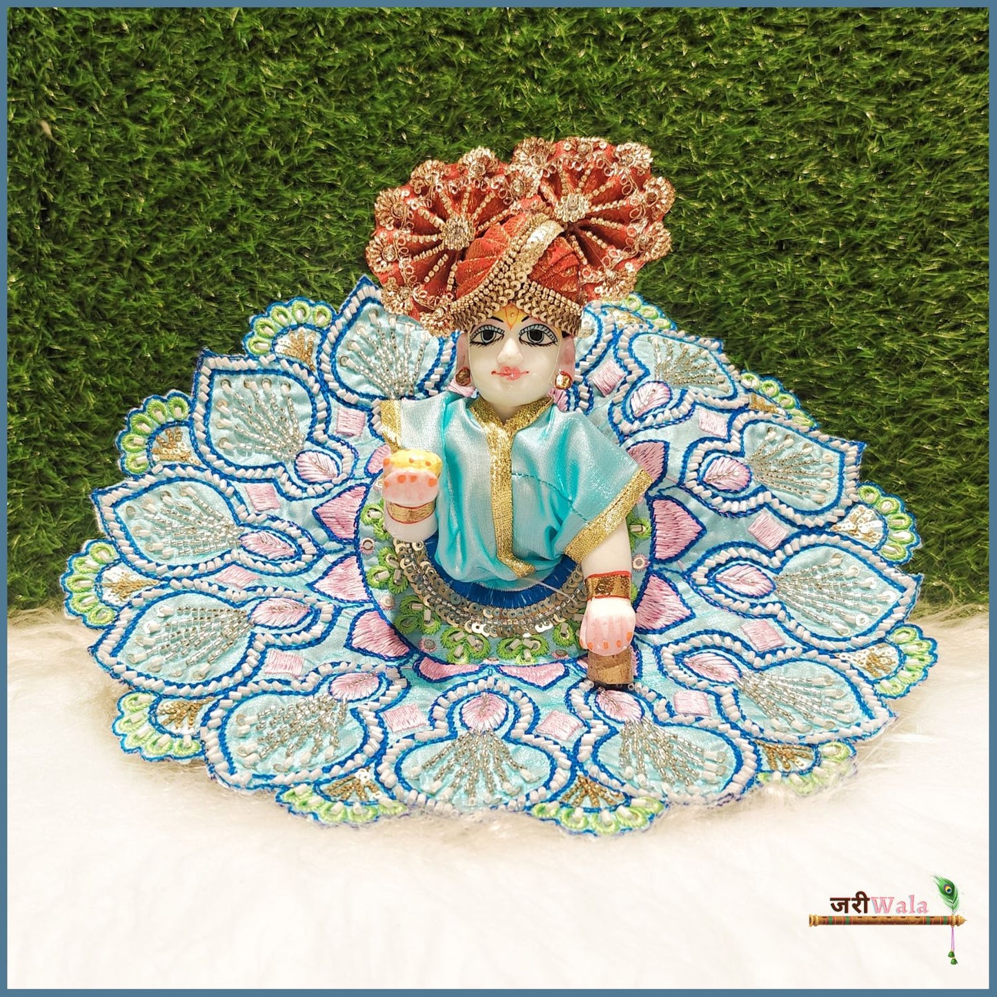 Blended Thread Cutdana Work Light Blue Poshak