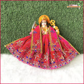 Shaneel Thread Stone Work Magenta Lehnga Patka