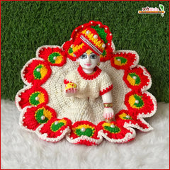 Woolen Fancy Multicolor Laddu Gopal Poshak With Cap