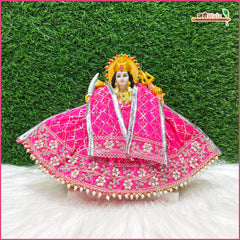 Brocade Lace Moti Work Magenta Lehnga Patka