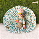 Cotton Leaf Print Sea Green Laddu Gopal Poshak