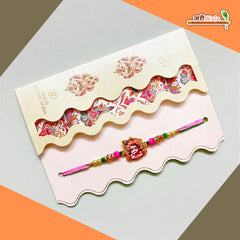 Fancy Handcrafted Krishna Jarkan Work Rakhi