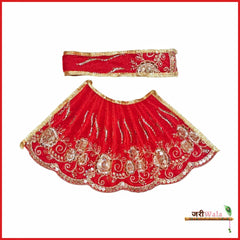 Shaneel Thread Sitara Work Red Lehnga Patka