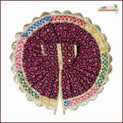 Shaneel Thread Sitara Lace Work Wine Laddu Gopal Poshak