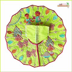 Holi Special Cotton Thread Cutdana Work Light Green Laddu Gopal Poshak