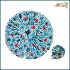 Blended Cotton Light Blue Laddu Gopal Poshak With Pagdi