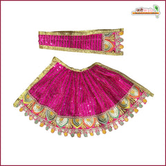 Blended Thread Sitara Work Magenta Lehnga Patka