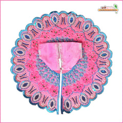 Blended Frill Net Cutdana Sitara Work Baby Pink Laddu Gopal Poshak