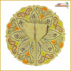 Blended Thread Jarkan Moti Work Lemon Laddu Gopal Poshak