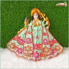 Blended Thread Moti Jarkan Stone Work Sea Green Lehnga Patka