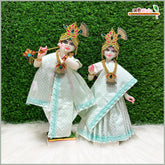 Coton Plain Dot Light Green Jugal Jodi Poshak