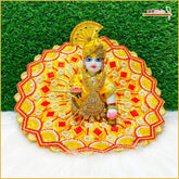 Blended Cutdana Moti Work Yellow Shade Laddu Gopal Poshak