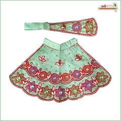Blended Thread Moti Jarkan Stone Work Sea Green Lehnga Patka