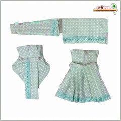Coton Plain Dot Light Green Jugal Jodi Poshak
