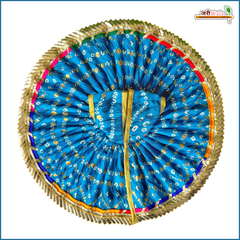 Bandhej Frill Work Teal Blue Laddu Gopal Poshak