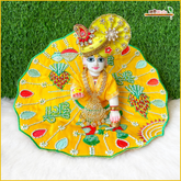 Holi Special Cotton Thread Cutdana Work Yellow Laddu Gopal Poshak