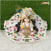 Blended Thread Cutdana Sitara Work Baby Multicolor Laddu Gopal Poshak With Patka