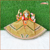 Cotton Thread Moti Stone Work Orange Lehnga Patka