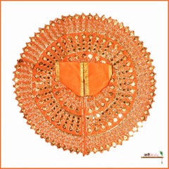 Blended Thread Moti Sitara Work Orange Laddu Poshak